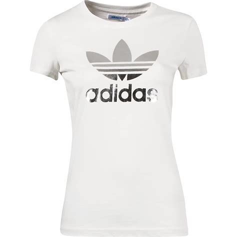 adidas t-shirt damen big trefoil weiß|Trefoil · T .